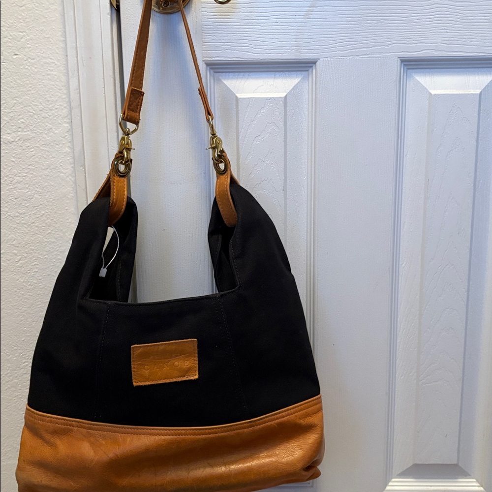 Canoe Leather and Canvas tote